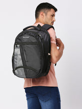 Load image into Gallery viewer, CRAYTON Black and Grey Backpack with Padded Laptop Compartment