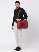 Load image into Gallery viewer, Crayton Office Laptop Vegan Leather Executive Messenger Bag in Maroon Colour