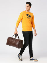 Load image into Gallery viewer, CRAYTON Medium Textured Vegan Leather Gym Duffel Bag in Dark Brown