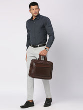 Load image into Gallery viewer, Crayton Office Laptop Vegan Leather Executive Bag in Brown Colour