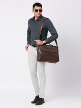 Load image into Gallery viewer, Crayton Office Laptop Vegan Leather Executive Messenger Bag in Brown Colour