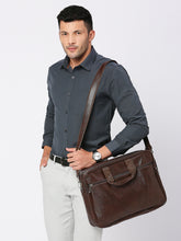 Load image into Gallery viewer, Crayton Office Laptop Vegan Leather Executive Bag in Brown Colour
