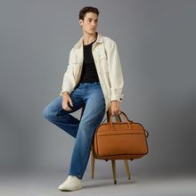 Load image into Gallery viewer, Crayton Tan Weekender Duffel Bag – Sleek. Stylish. Spacious