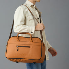 Load image into Gallery viewer, Crayton Tan Weekender Duffel Bag – Sleek. Stylish. Spacious