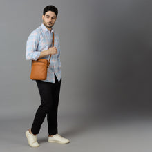 Load image into Gallery viewer, CRAYTON Unisex TAN Sling Bag for Travel, Passport Holder