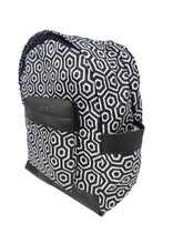 Load image into Gallery viewer, CRAYTON Black and White Geometric Design Backpack with Pouch