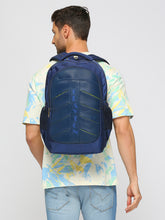 Load image into Gallery viewer, CRAYTON Unisex Blue Laptop Backpack with Compression Straps