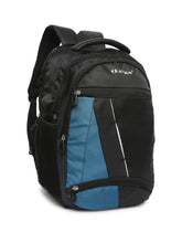 Load image into Gallery viewer, CRAYTON Black and Blue Backpack with Padded Laptop Compartment
