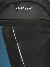 Load image into Gallery viewer, CRAYTON Black and Blue Backpack with Padded Laptop Compartment