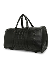 Load image into Gallery viewer, CRAYTON Medium Textured Vegan Leather Gym Duffel Bag in Black