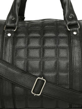 Load image into Gallery viewer, CRAYTON Medium Textured Vegan Leather Gym Duffel Bag in Black