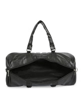 Load image into Gallery viewer, CRAYTON Medium Textured Vegan Leather Gym Duffel Bag in Black