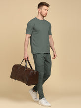 Load image into Gallery viewer, CRAYTON Medium Textured Vegan Leather Gym Duffel Bag in Dark Brown