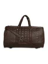 Load image into Gallery viewer, CRAYTON Medium Textured Vegan Leather Gym Duffel Bag in Dark Brown