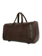 Load image into Gallery viewer, CRAYTON Medium Textured Vegan Leather Gym Duffel Bag in Dark Brown