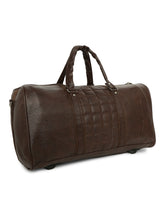 Load image into Gallery viewer, CRAYTON Medium Textured Vegan Leather Gym Duffel Bag in Dark Brown
