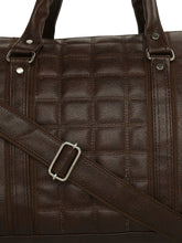 Load image into Gallery viewer, CRAYTON Medium Textured Vegan Leather Gym Duffel Bag in Dark Brown