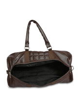Load image into Gallery viewer, CRAYTON Medium Textured Vegan Leather Gym Duffel Bag in Dark Brown
