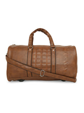 Load image into Gallery viewer, CRAYTON Medium Textured Vegan Leather Gym Duffel Bag in Tan Colour