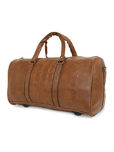 Load image into Gallery viewer, CRAYTON Medium Textured Vegan Leather Gym Duffel Bag in Tan Colour