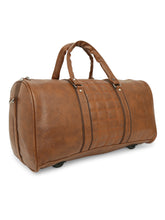 Load image into Gallery viewer, CRAYTON Medium Textured Vegan Leather Gym Duffel Bag in Tan Colour
