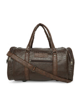 Load image into Gallery viewer, CRAYTON Medium Textured Vegan Crocodile Leather Gym Duffel Bag