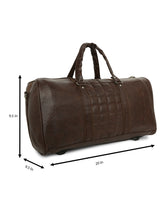 Load image into Gallery viewer, CRAYTON Medium Textured Vegan Leather Gym Duffel Bag in Dark Brown