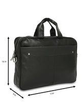 Load image into Gallery viewer, Crayton Office Laptop Vegan Leather Executive Messenger Bag in Black Colour