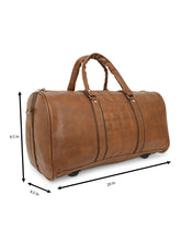 Load image into Gallery viewer, CRAYTON Medium Textured Vegan Leather Gym Duffel Bag in Tan Colour