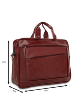 Load image into Gallery viewer, Crayton Office Laptop Vegan Leather Executive Messenger Bag in Maroon Colour