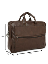 Load image into Gallery viewer, Crayton Office Laptop Vegan Leather Executive Messenger Bag in Brown Colour