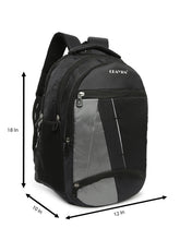 Load image into Gallery viewer, CRAYTON Black and Grey Backpack with Padded Laptop Compartment