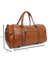 Load image into Gallery viewer, CRAYTON Medium Textured Vegan Crocodile Leather Gym Duffel Bag