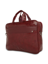 Load image into Gallery viewer, Crayton Office Laptop Vegan Leather Executive Messenger Bag in Maroon Colour