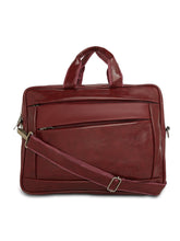 Load image into Gallery viewer, Crayton Office Laptop Vegan Leather Executive Messenger Bag in Maroon Colour