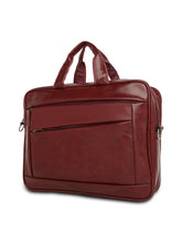 Load image into Gallery viewer, Crayton Office Laptop Vegan Leather Executive Messenger Bag in Maroon Colour