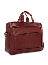 Load image into Gallery viewer, Crayton Office Laptop Vegan Leather Executive Messenger Bag in Maroon Colour