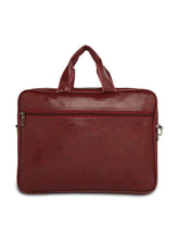 Load image into Gallery viewer, Crayton Office Laptop Vegan Leather Executive Messenger Bag in Maroon Colour