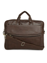 Load image into Gallery viewer, Crayton Office Laptop Vegan Leather Executive Messenger Bag in Brown Colour
