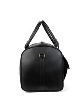 Load image into Gallery viewer, Crayton Duffel Gym and Travel Bag in Black Vegan Leather with Multiple Pockets