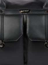Load image into Gallery viewer, Crayton Duffel Gym and Travel Bag in Black Vegan Leather with Multiple Pockets