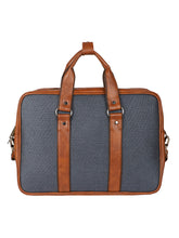 Load image into Gallery viewer, Crayton Office Laptop Vegan Leather and Cloth Executive Bag in Brown and Blue