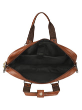 Load image into Gallery viewer, Crayton Office Laptop Vegan Leather and Cloth Executive Bag in Brown and Blue