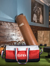 Load image into Gallery viewer, Crayton Duffel Gym Bag in Blue, Red and White