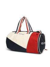 Load image into Gallery viewer, Crayton Duffel Gym Bag in Blue, Red and White with Shoe Compartment