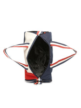Load image into Gallery viewer, Crayton Duffel Gym Bag in Blue, Red and White with Shoe Compartment