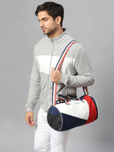 Load image into Gallery viewer, Crayton Duffel Gym Bag in Blue, Red and White with Shoe Compartment