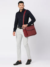 Load image into Gallery viewer, Crayton Office Laptop Vegan Leather Executive Messenger Bag in Maroon Colour
