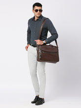 Load image into Gallery viewer, Crayton Office Laptop Vegan Leather Executive Messenger Bag in Brown Colour
