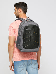 CRAYTON Unisex Grey Laptop Backpack with Compression Straps